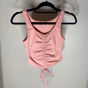 Light Pink Tie Front Crop Top Size Small